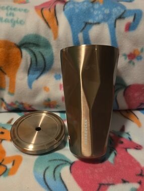Starbucks Metallic Bronze Faceted Tumbler